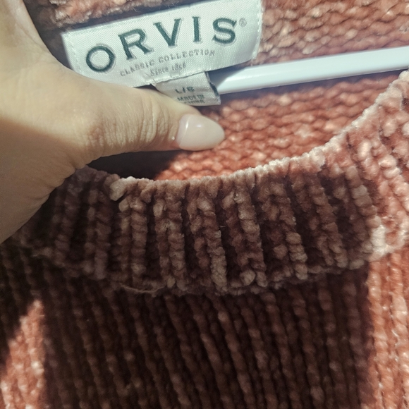 Orvis Women's Chenille Sweater - Rose Large EUC 21 PTP - Picture 2 of 5